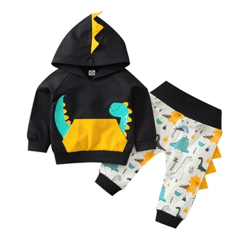 

Baby Clothes Newborn Infant Autumn Set Baby Cartoon Dinosaur Hooded Sweater + Pants 2pcs Toddler Sets Pocket