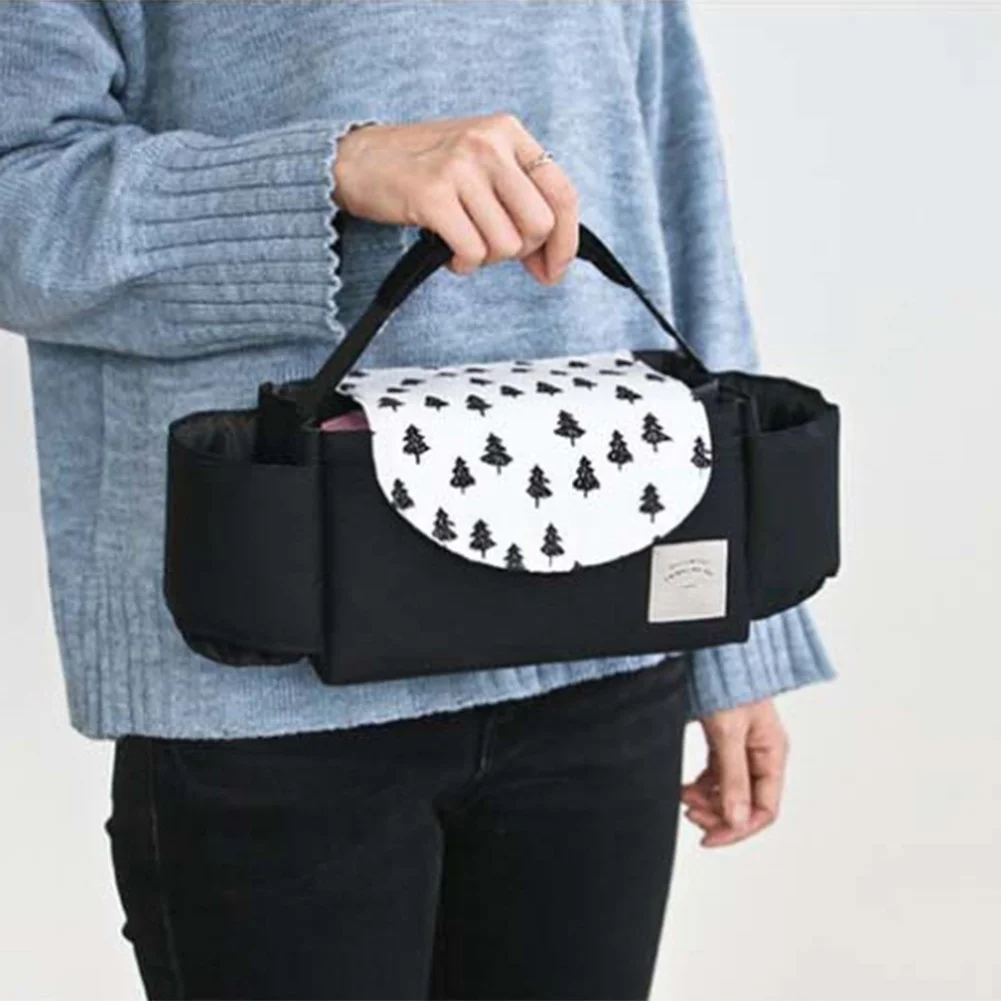 Baby Carriage Hanging Storage Bag Cartoon Folding Travel Nappy Bag Stroller Organizer Bag Mummy Diaper Bag Hooks