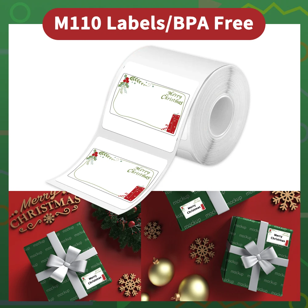 Phomemo Papel Autoadhesivo Thermal Labels for M110/M200 Labeler Printer Adhesive Sticker Papier Round Square Color Business Tag sticker paper thermal sticker paper printable sticker paper