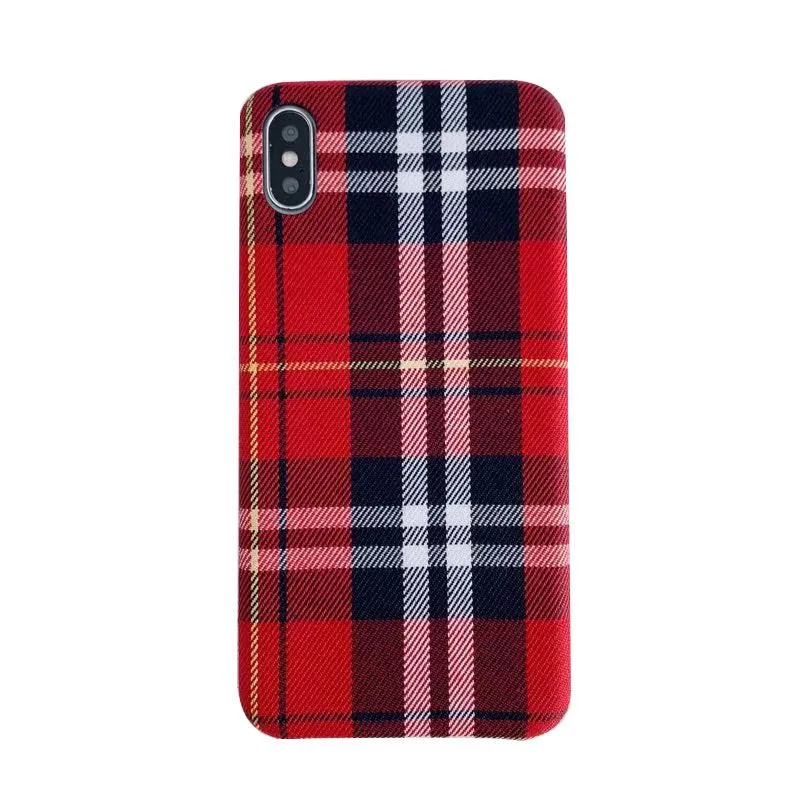 Клетчатый узор модный дизайн зимний чехол для мобильного телефона для iphone 6 6s 7 8 plus x xr xs max 11 pro max - Цвет: C