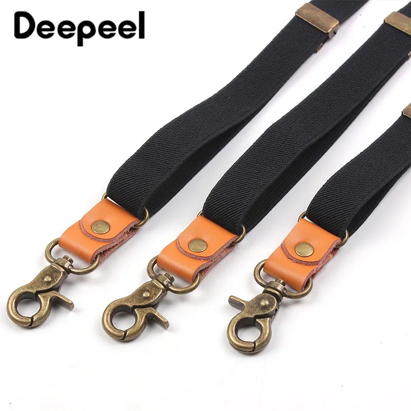 Deepeel 1pc 2*110cm Suit Trousers Shoulder Strap 3 Clips Sanp Buckles Suspenders Retro Hook Jeans Decoration Male Jockstrap
