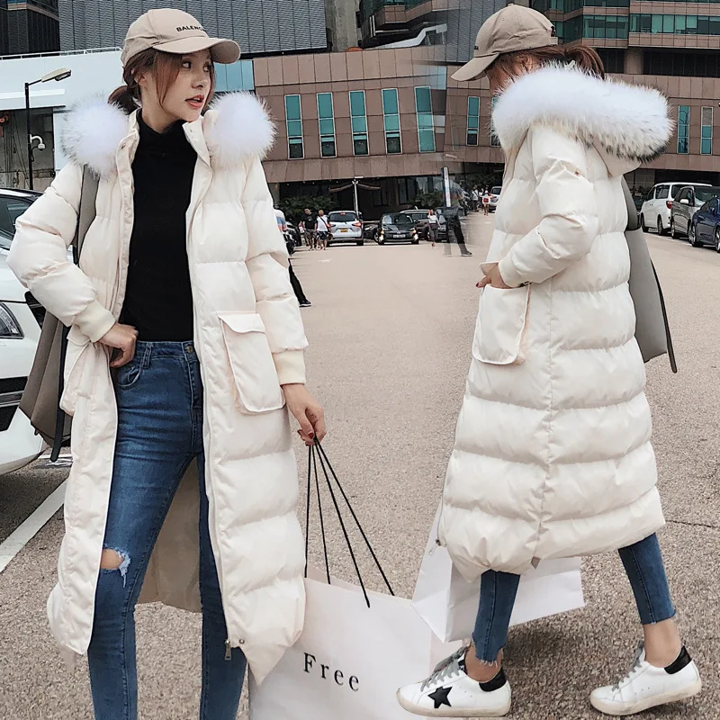 

2018 Winter New Style Ogn9001 with Imitated Furs Korean-style Women's Elegant Hooded Cotton-padded Clothes