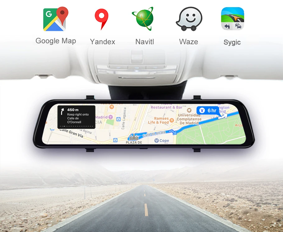 4G Android 12 &quotАвтомобильный видеорегистратор FHD 1080P зеркало с экраном камеры заднего
