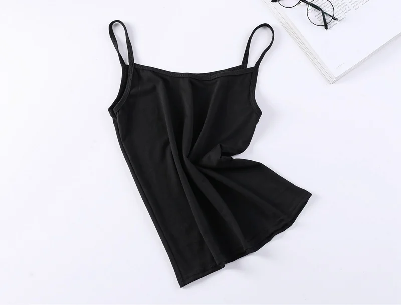 Tank top Women Summer Casual Camisoles Women's Tops T-shirt Spaghetti Strap Cropped Vest Female Camis Fashion Synthetic cotton