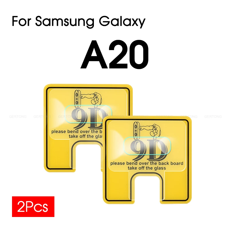 2 шт. HD защита для объектива камеры протектор для samsung Galaxy A70 A50 A30 A20 9D Закаленное стекло пленка на samsung A70 A705F - Цвет: A20