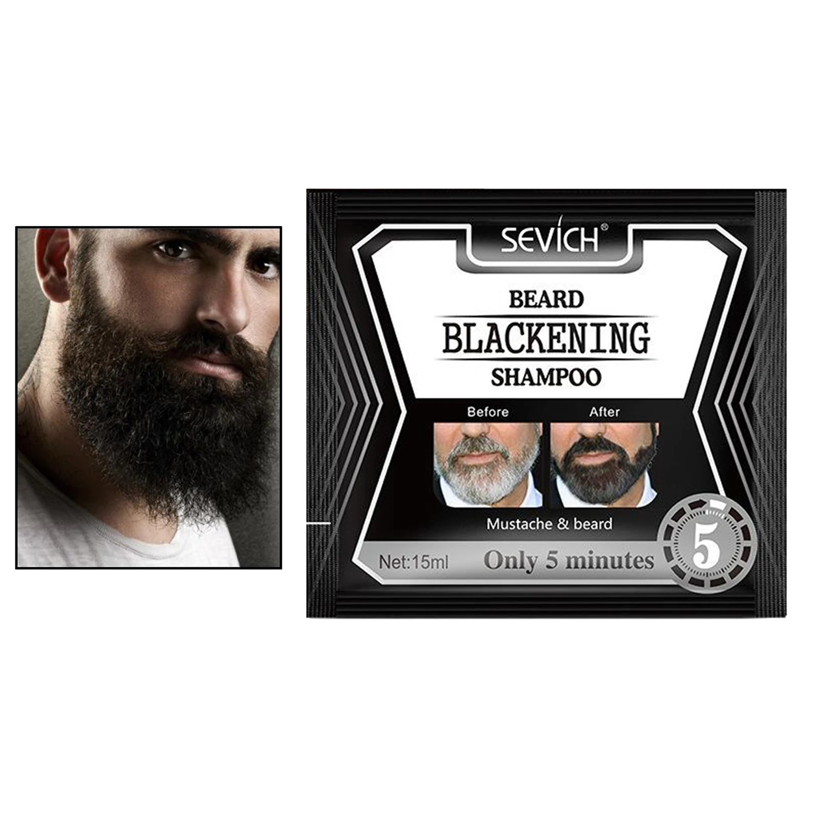 1 pc Beard Coloring Darkening Dye Shampoo Gradually Colors Mustache(15ml) 1 pc Beard Coloring Darkening Dye Shampoo Gradually Colors Mustache(15ml)