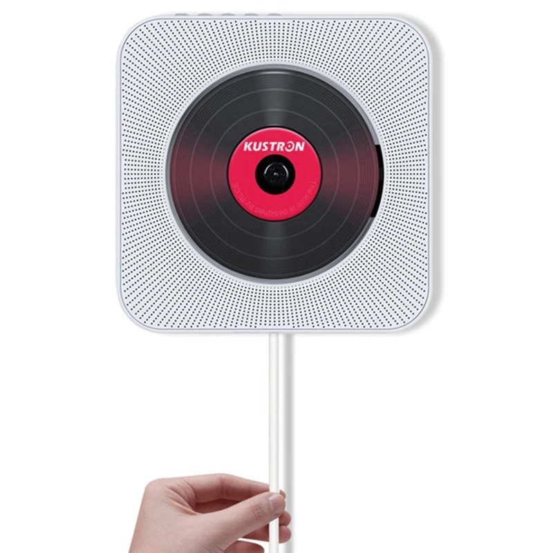 

Kustron Wall Mounted Bluetooth Cd Player Bluetooth Prenatal Speaker Student White English Learning Machine Hifi Speaker Usb Driv