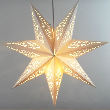 

45cm Hollow Out Star Party Light Window Grille Home Bedroom Night Light Garden Hanging Decoration （Without light）
