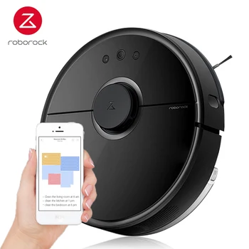 شراءRoborock S5 Max جهاز آلي لتنظيف الأتربة تنظيف كنس ذكي ممسحة كهربائيّة ترقية S50 S55 المنزل السجاد الغبار الروبوتية جامع