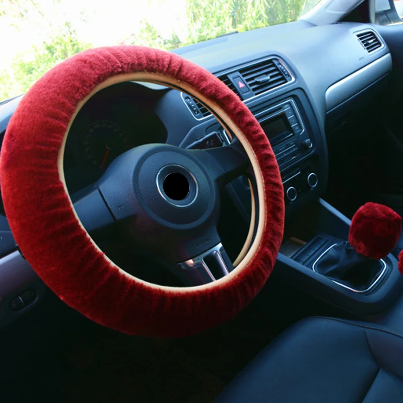 

Non-slip Car Decoration Steering Wheel Handbrake Gear Shift Plush Cover Car Styling