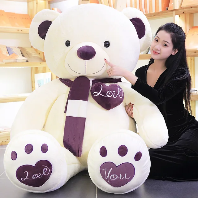 New Huggable  4 Colors Teddy Bear With Scarf Stuffed Animals Plush Toys Doll Pillow Kids Lovers Birthday Baby Gift