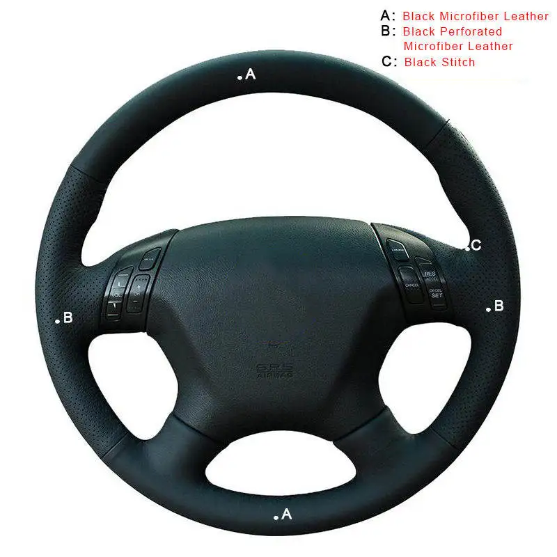 Microfiber Leather Авто оплетка на руле Крышка для Honda Accord 7 2003-2007 Odyssey 2005-2010 ручной сшитый автомобиль оплетка колеса крышки - Название цвета: Microfiber Leather