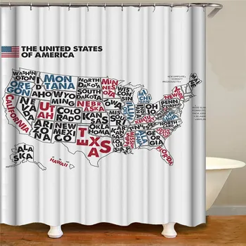 

World map fabric bathroom shower curtain bathroom curtain waterproof curtain household shower curtain for home decoration