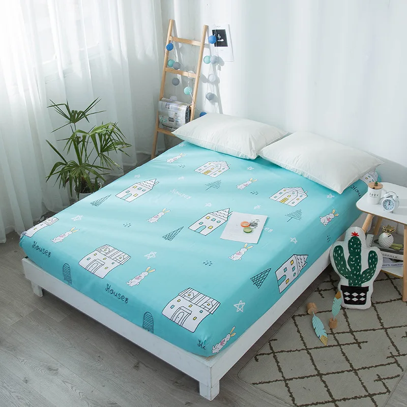  Bonenjoy Kids Bed Sheet Dinosaur Printed Fitted Sheet Queen Size Mattress Cover Protector Single Be