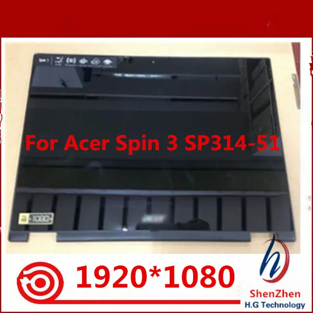 Promo  Original For Acer Spin 3 SP314-51 Laptop Touch Digitizer N17W5 LCD Screen Display Assembly With Fra