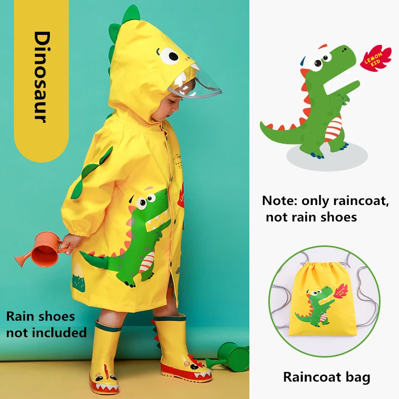 Children Thicken Waterproof Rainwear Kids 3D Solid Printing Rain Coat Unicorn Dinosaur Raincoat for Girls Boys Waterproof Poncho