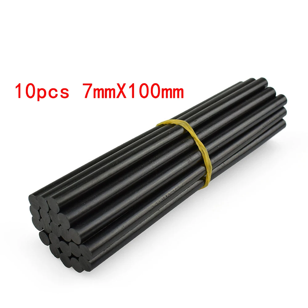 10PCS 7mmX100mm 7 мм черные клеевые палочки для электрического клеевого пистолета, аксессуары из сплава для рукоделия, автомобильный вмятин, безболезненное удаление, ручной ремонт, сделай сам - Цвет: 10PCS 7mmX100mm