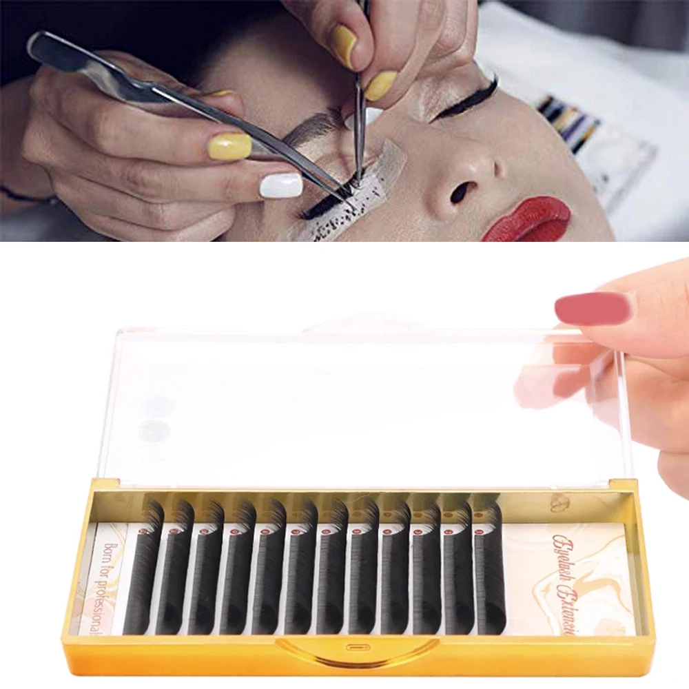 

Hot Sale False Eyelashes Extension 12 Rows Individual Eyelash Lashes Hand Made Factory Supplied Logo Custom Wholesale