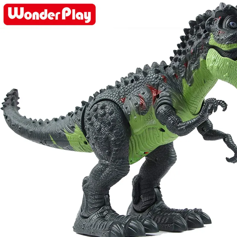 WonderPlay ходячий динозавр T-игрушка Rex фигурка с зелеными огнями глаза и звуки реалистичные тираннозавр динозавр игрушки для детей