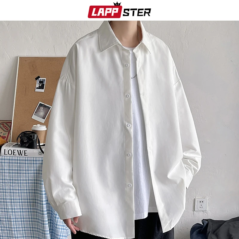 LAPPSTER-Men-Korean-Fashion-White-Long-Sleeve-Shirts-2023-Mens-Harajuku ...