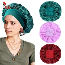 

1 Pack Satin Silk Bonnet Sleep Cap Hat Elastic Wide Band For Salon Bonnet Head Hair For Women Long Curly Natural Hair Braids