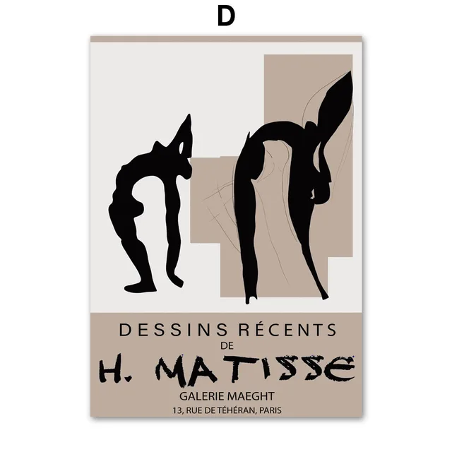 Abstract Matisse Paper Cut Coral Birds Leaves Nordic Poster Nude Wall Art Print Canvas Painting Decor Pictures For Living Room D