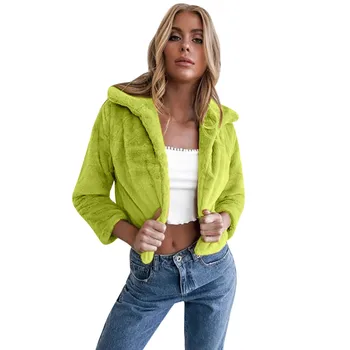 

KANCOOLD Ladies winter fashion long-sleeved lapel furry sexy casual jacket solid color short-haired coat 6 color fashion warm