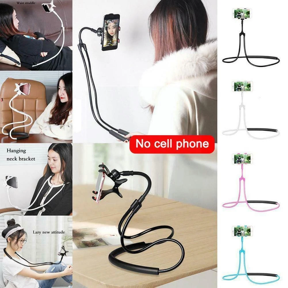 flexible phone holder New Flexible Mobile Phone Hanging Holder Neck Necklace Office Stand Holder Xiaomi Smartphone Home Bracket For Iphone Necklace best mobile holder for car