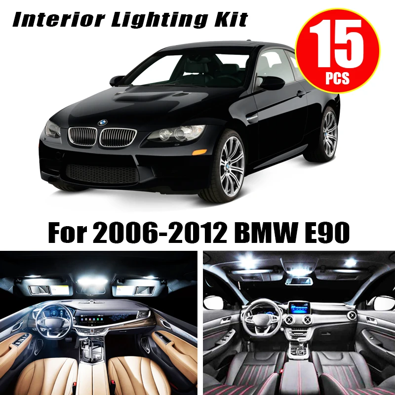 Комплект светодиодов E90 для салона автомобиля 15 шт. без ошибок Bmw 2006 2012 320i 325i 328i 330i