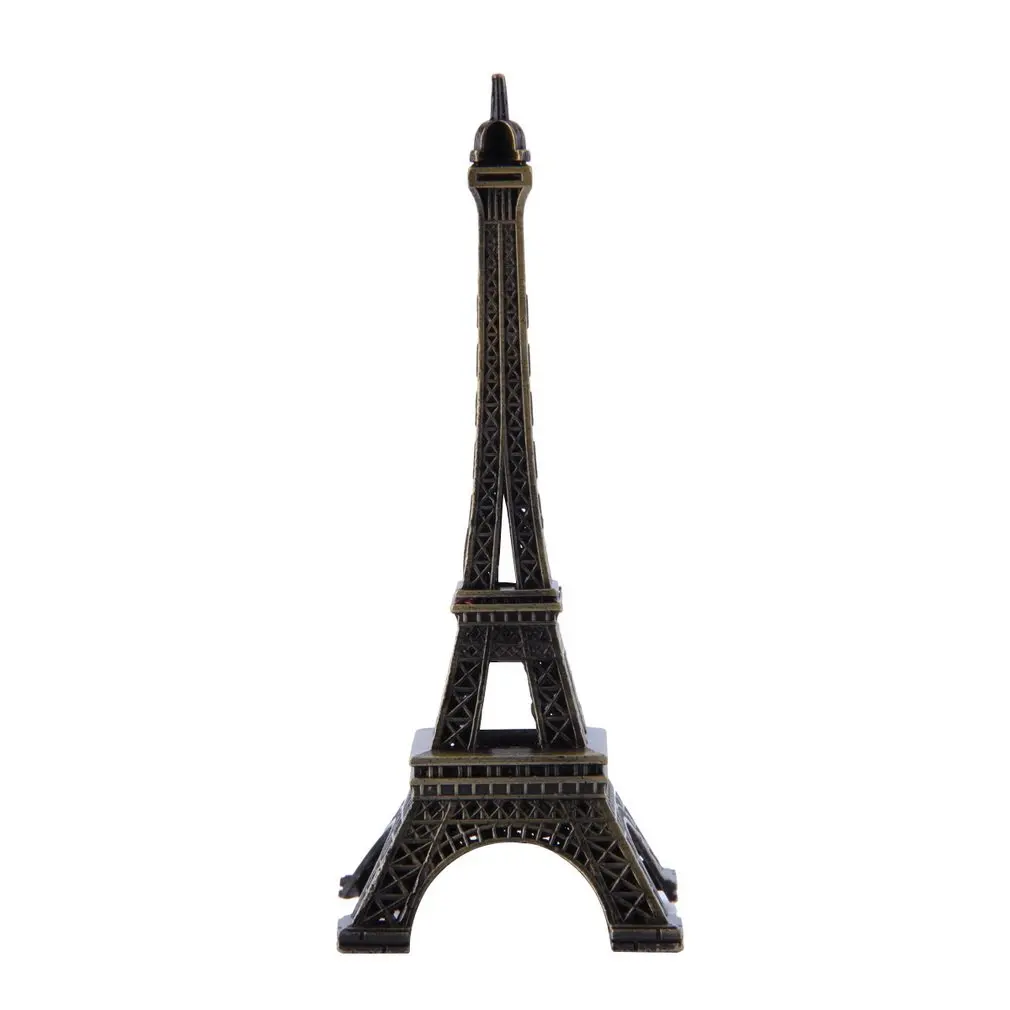 Unique Gifts 10cm Metal Art Crafts Paris Eiffel Tower Model Figurine Antiqued Bronze Statue Travel Souvenirs Home Decorations