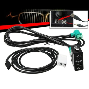 

Car CD Changer Stereo Audio Harness Wire Cable Switch Button AUX IN Kit For BMW Aux USB Switch Socket