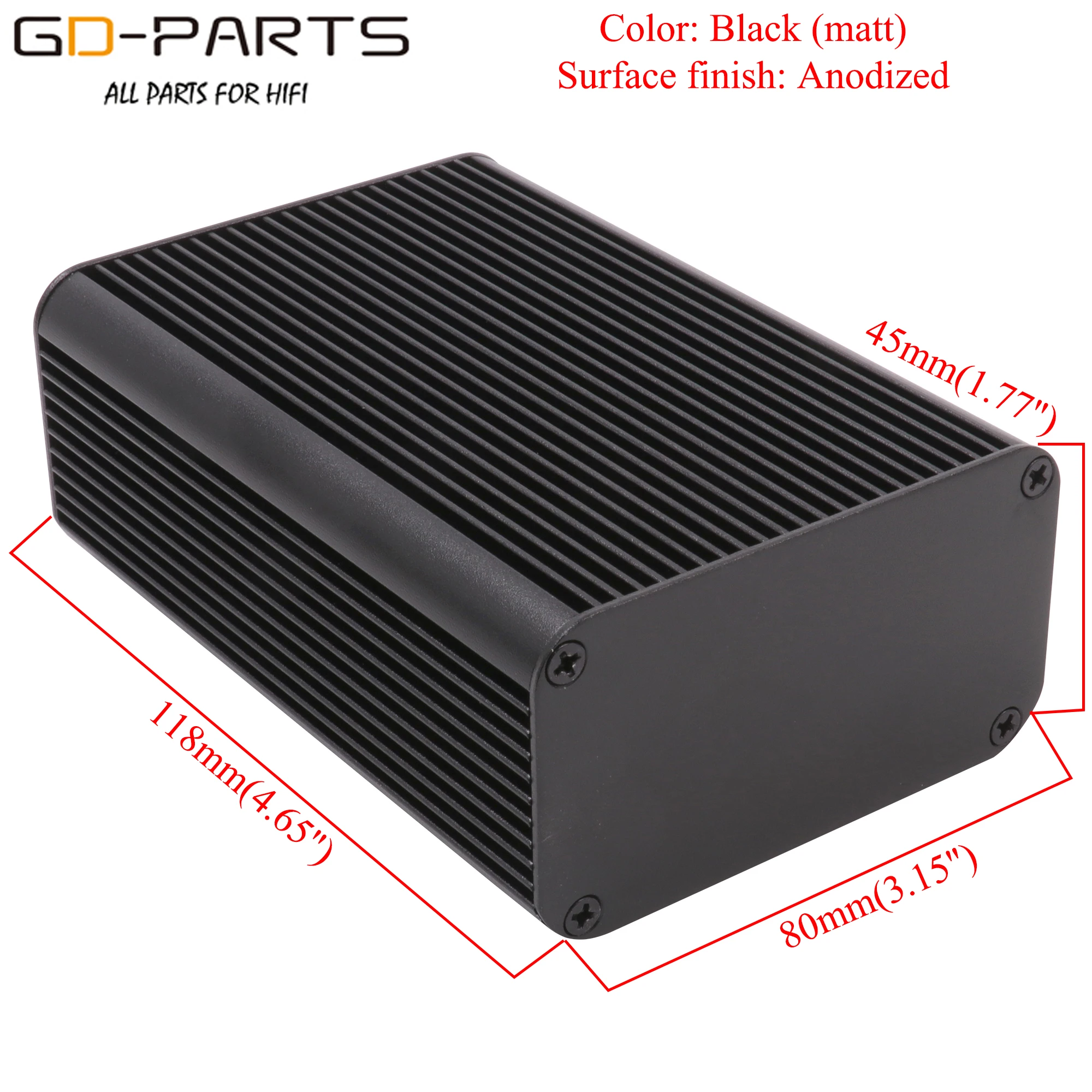 118x80x45 мм полного Алюминий Корпус чехол усилитель шасси Hi Fi аудио DIY ящик для