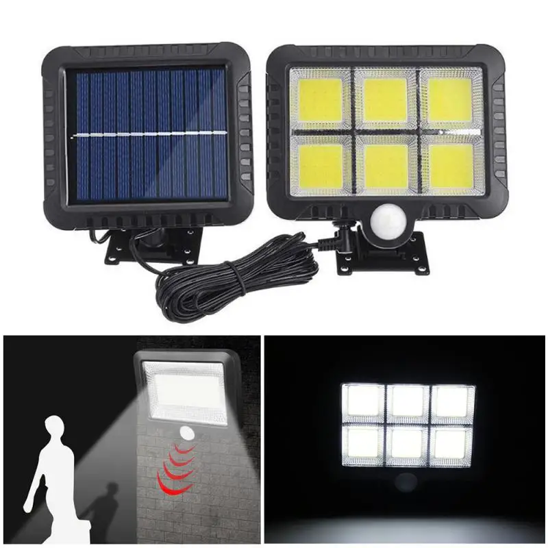 COB 120LED Solar Lamp Motion Sensor Waterproof Outdoor Night Lighting Support