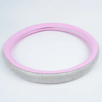 

Pink Steering Wheel Cover Rhinestone Diamond For Lady Replacement Fashion