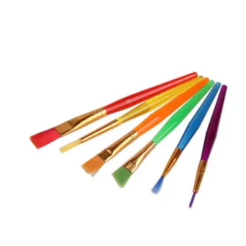 

6 Sets Of Children'S Brushes Candy Color Plastic Rods Watercolor PensEnvironmentally Friendly Plastic Painting Brush