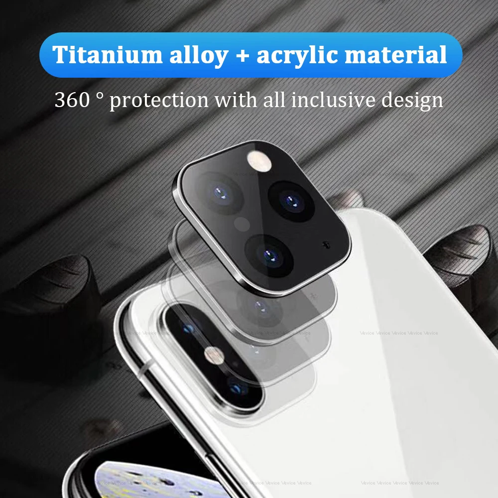 For Apple iPhone XS X 10 MAX Seconds Change 11 PRO Lens Sticker Explosion-proof Metal Case Camera Ring | Мобильные телефоны и