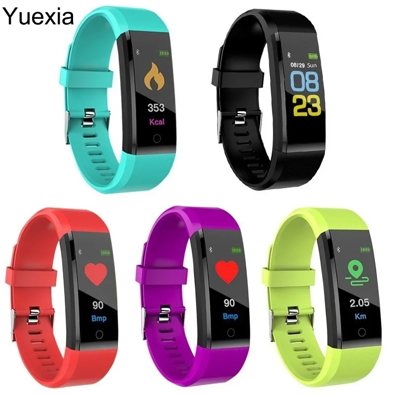 

Yuexia 115 Plus Bluetooth Smart Watch Color Screen Waterproof Heart Rate Blood Pressure Monitor fitness Bracelet Sport Wristband
