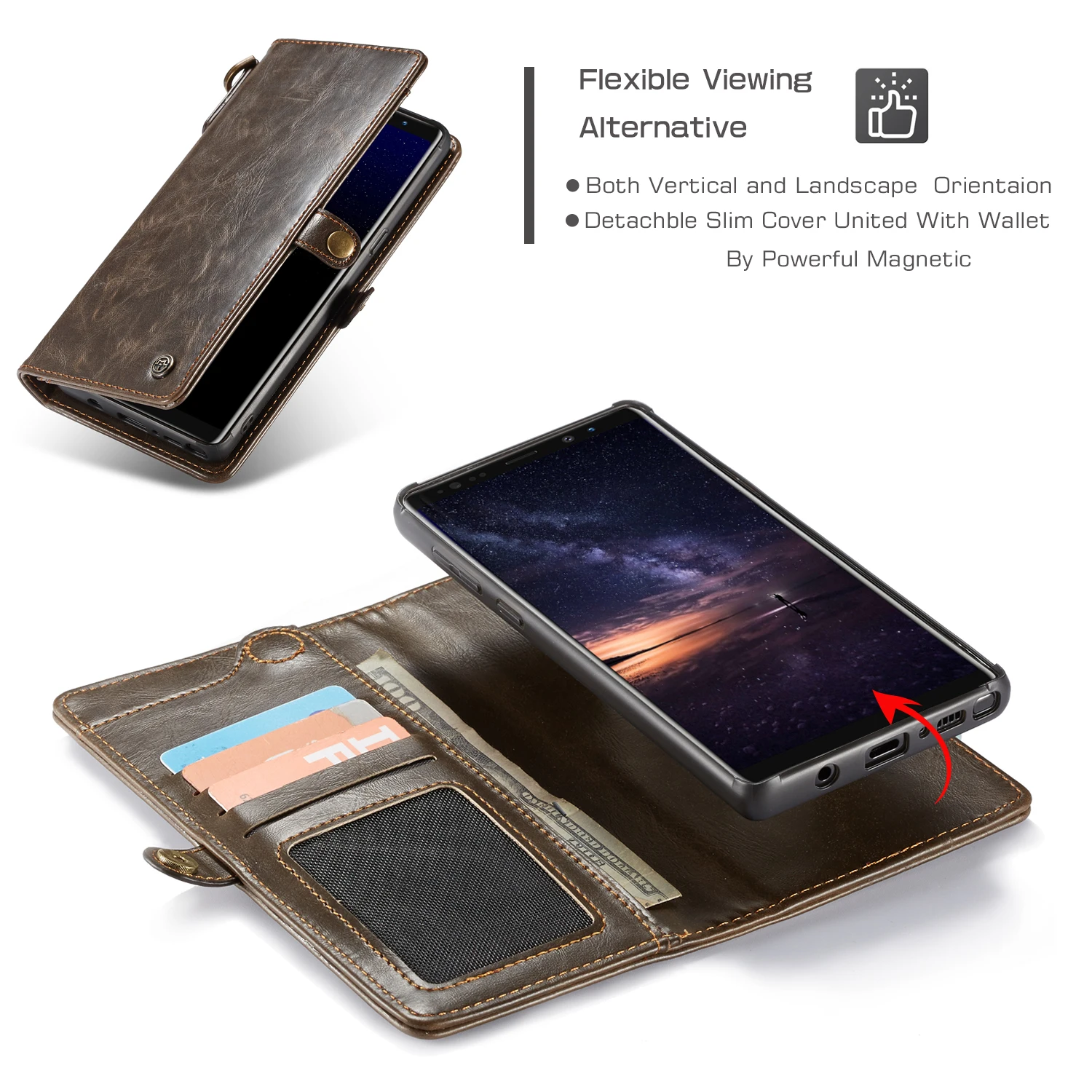Чехол для samsung Galaxy Note 9, 8, 10, S8, S9, S10 Plus, S10e, Ретро стиль, с ремешком, с отделением для карт, кошелек, магнитный, съемный чехол для телефона, сумка