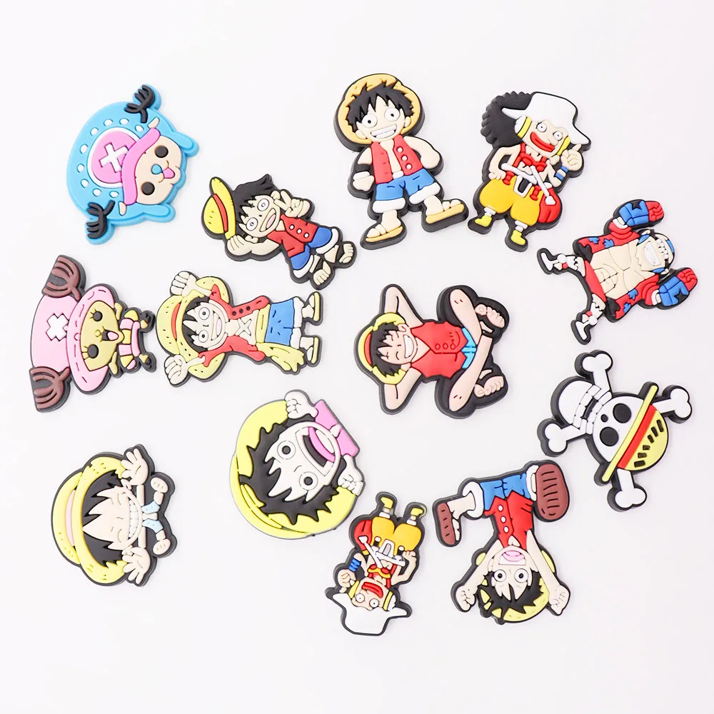 1pcs Japanese Anime One Piece Croc Charms PVC Cartoon Shoe Charms