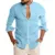 Men's Casual Blouse Cotton Linen Shirt Loose Tops 1