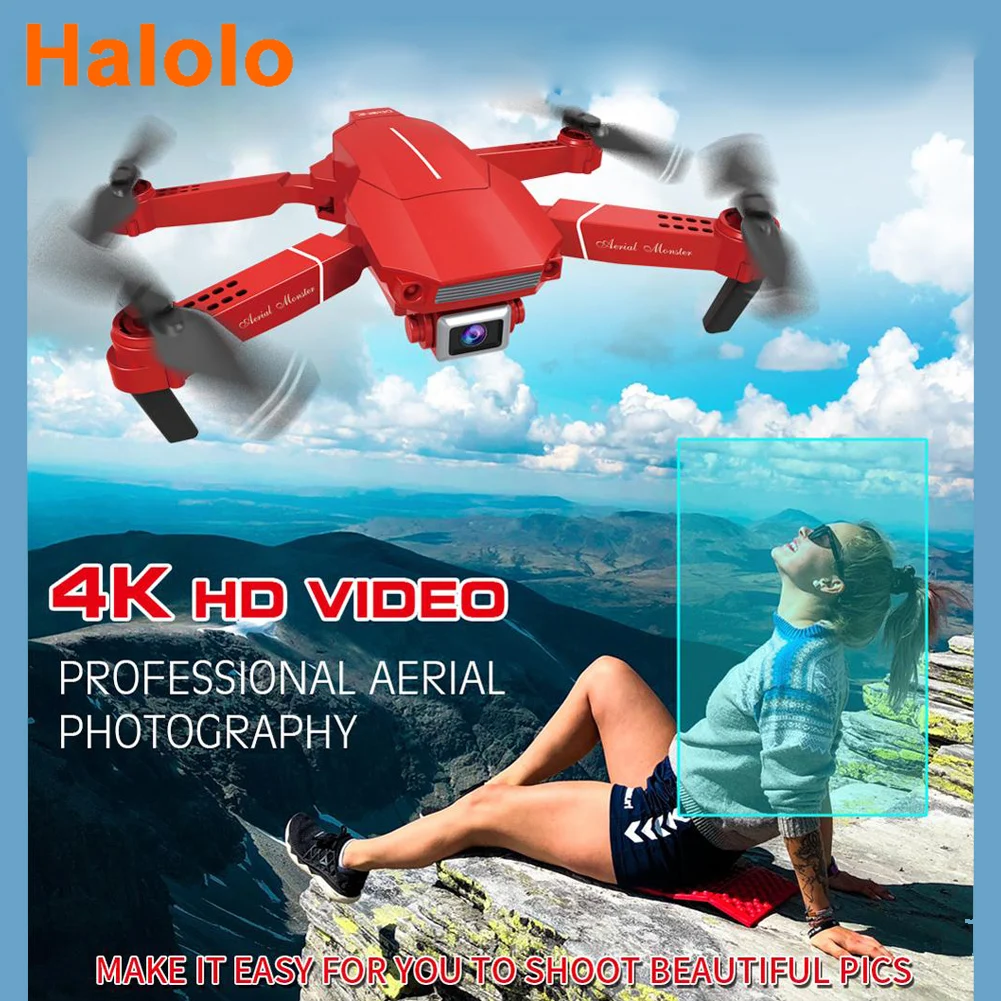 Halolo Drone Camera Live Video GPS 720P 1080P 4K Drone HD WIFI FPV Flying Drone Camera Professional Foldable Quadcopter Toy