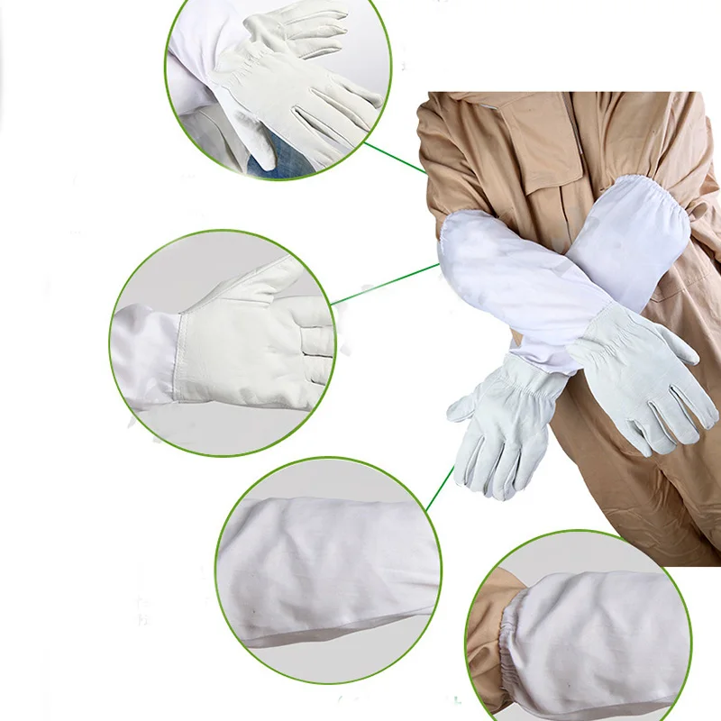 

Beekeeping Gloves Long Sleeves Guard Bee Keeping Gloves Professional Tools