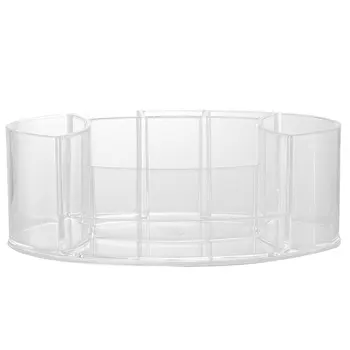 

1pc Acrylic Storage Box Transparent Brushes Holder Desktop Cosmetics Organizer Toiletries Container