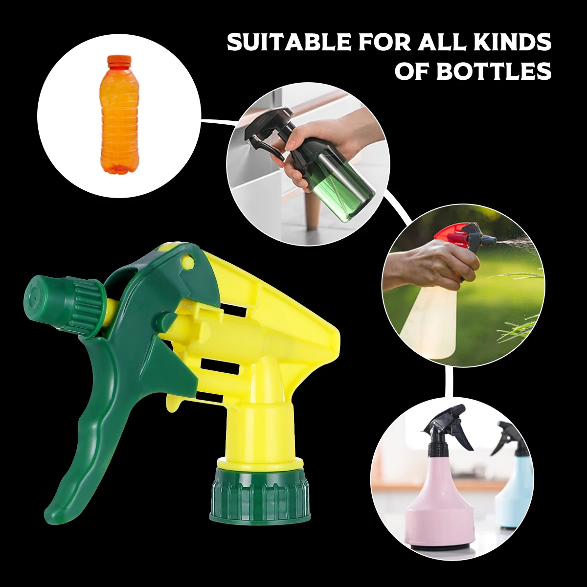 10pcs Universal Spray Bottle Trigger Replacement Plastic Spray Nozzles Thicken Sprayer Replacement Trigger Spray Tops Spray Head-3