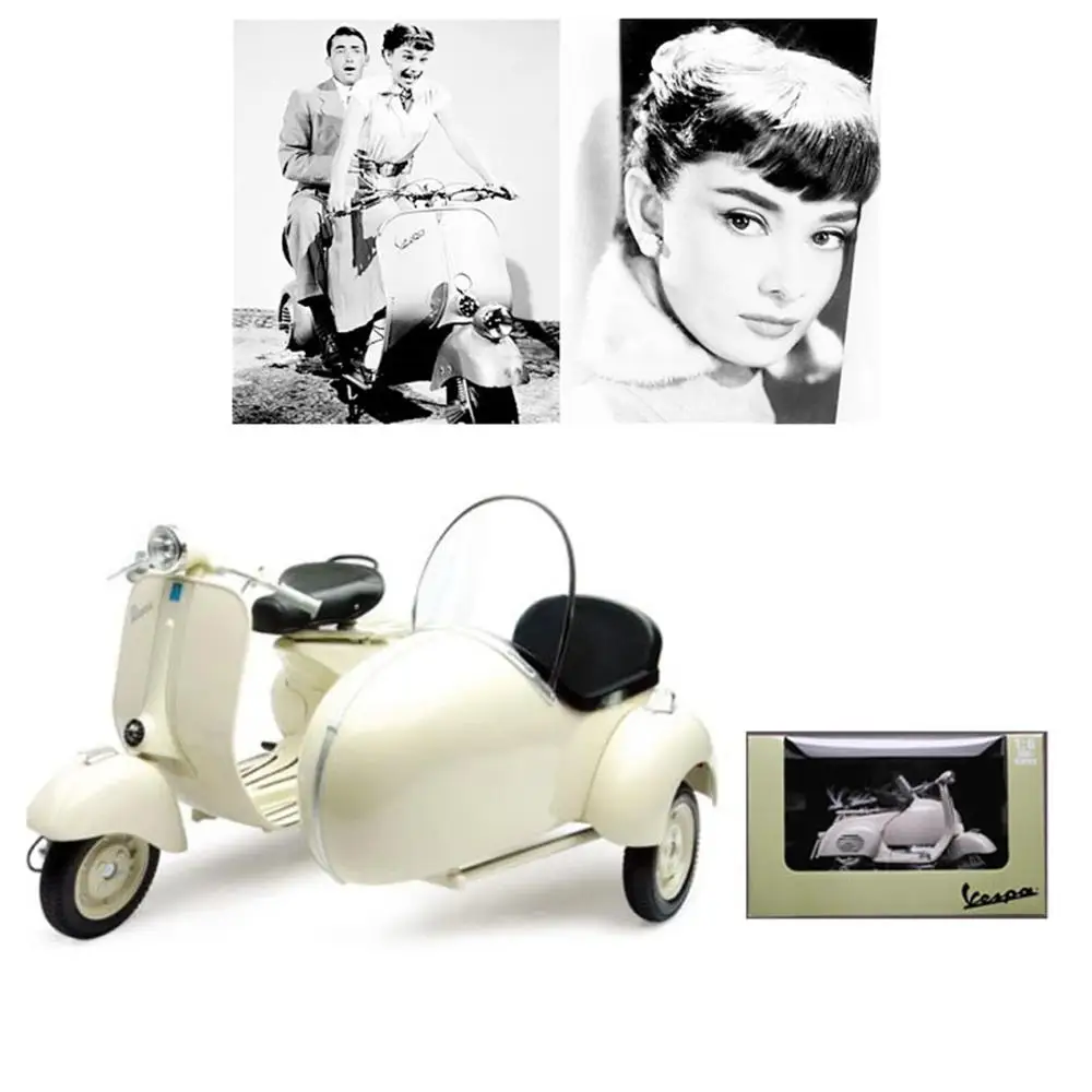 

1/6 scale Roman Holiday Sheep Memorial VESPA diecast Alloy Tricycle Vehicle Model Motorbike Collection motor motorcycle Toy gift