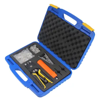 

YG-S500RS Network Cable Clamp Set Crystal Head Combination Kit Network Wiring Tool Portable Practical Network Cable Clamp