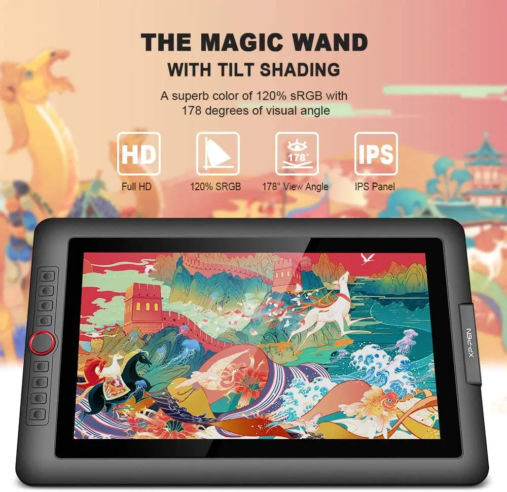 Xp-pen-artist 15.6 proグラフィックタブレット,60度の傾斜を