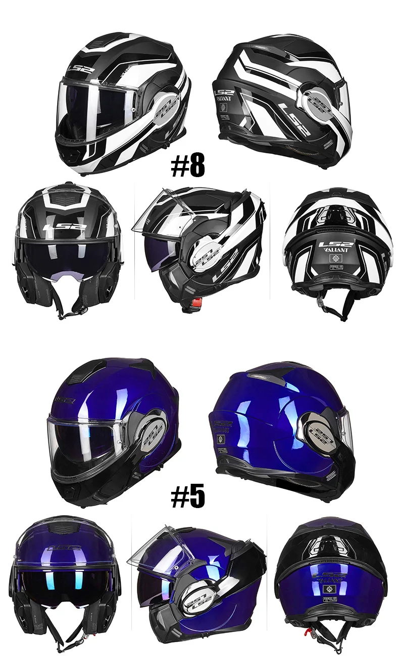 Аутентичный LS2 FF399 Полнолицевой мото rcycle шлем флип-ап двойной козырек носить очки дизайн ECE хромированный cascos de moto шлем