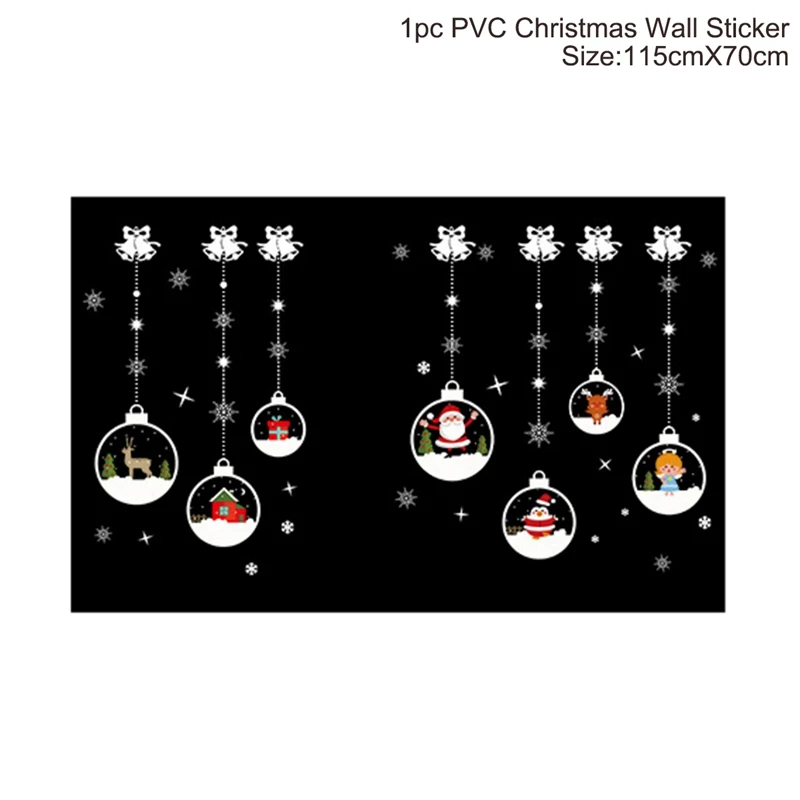 Рождественская Автомобильная наклейка Санта-Клаус, Рождественское украшение для дома, рождественские украшения Navidad, новогодние подарки, рождественские натальные - Цвет: Window sticker 8