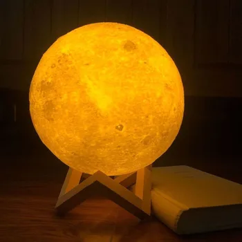 

Touch Light Switch Rechargeable Color Changing Lamp Moon 2 3D 3D Moon Print Lamp Room Rack Night Light Creative Gifts